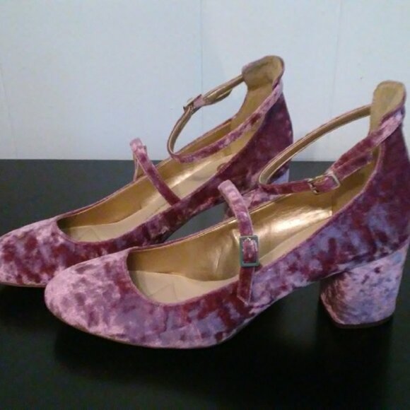 NWOT Circus by Sam Edelman JOYCE Mauve Velvet Mary Jane Shoes - Picture 3 of 8